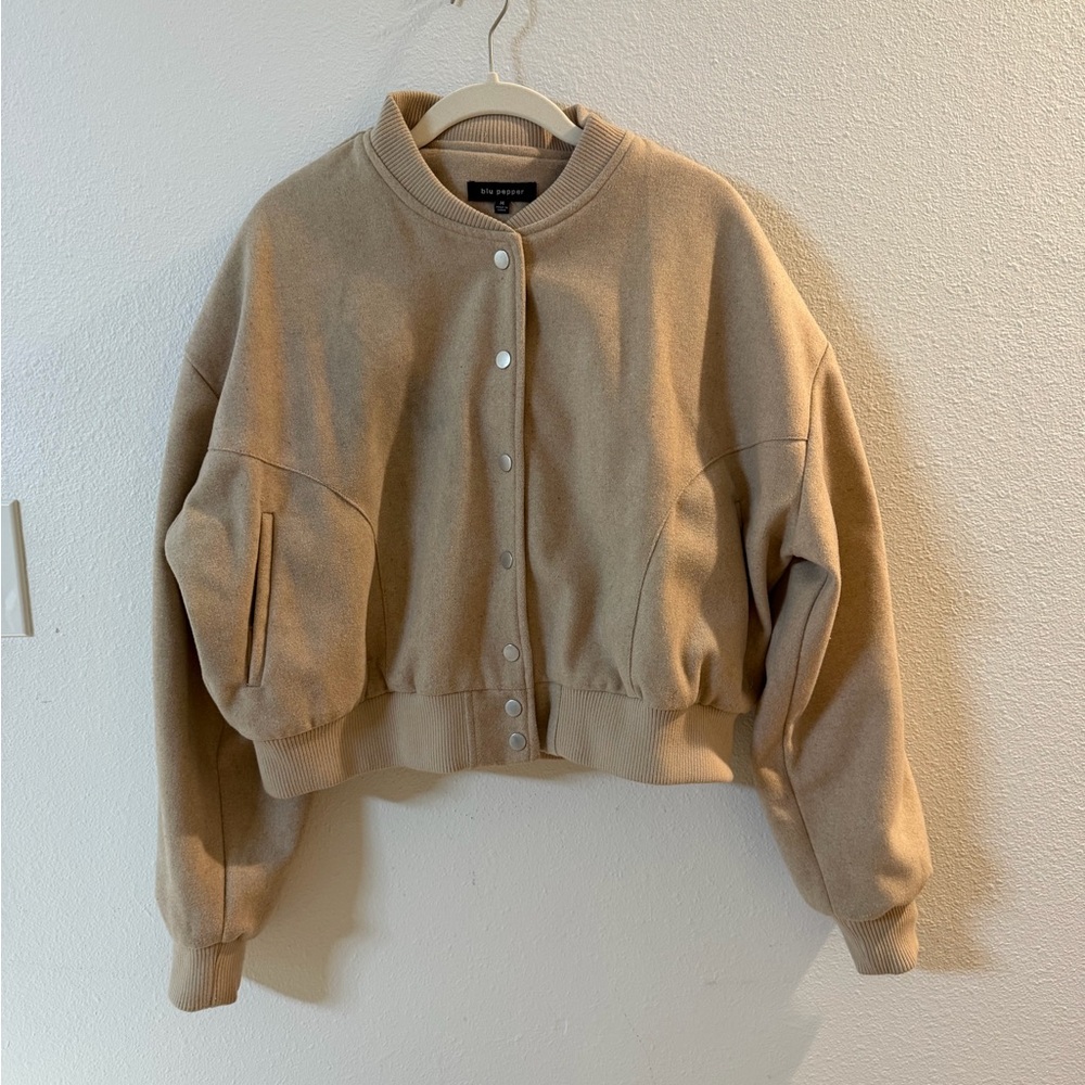Blu Pepper Camel Bomber Jacket - image 1